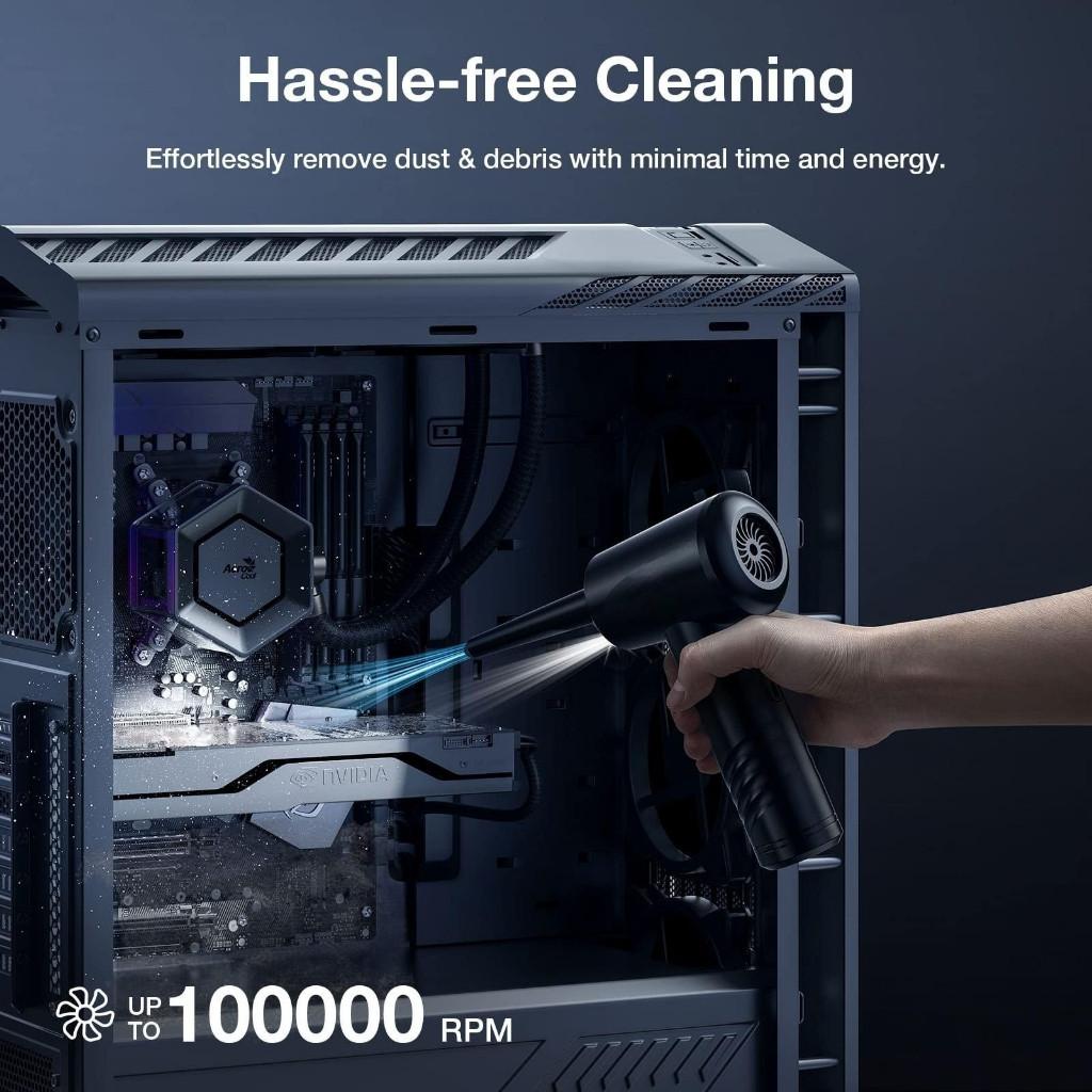 100000RPM 3-Gear Compressed Air Duster Adjustable PC/Keyboard Cleaner Portable Multi-functional Electric Air Blower