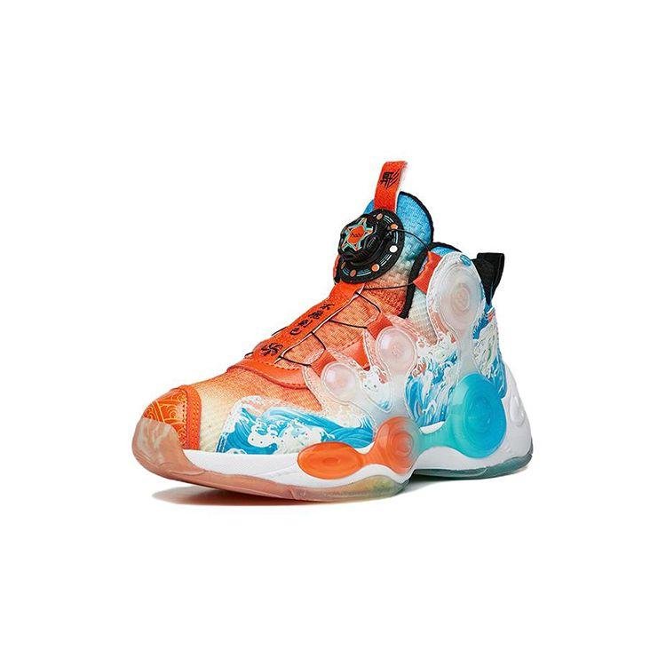 Anta Youth  Childrens Versatile Non-Slip Shock Absorbing Durable Mid-Top Basketball Shoes Kids basketball shoes Orange Black 312131120R-1