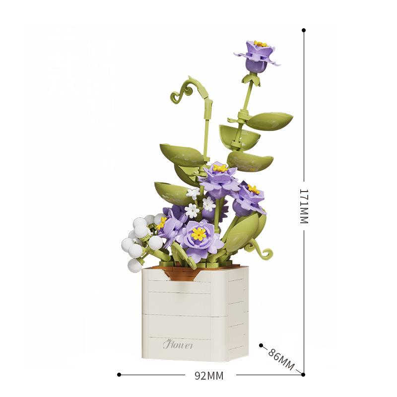 Орнамент Беледи увековечивает имя цветов Букет Строительный блок Цветы Суккулентные растения Горшечные растения Маленькие частицы Подарок девушке