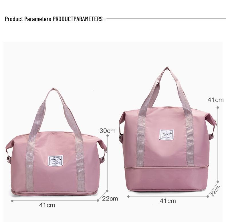 Expandable Large Capacity Travel Bag with Dry/Wet Separation, Portable Handheld Style for Fitness and Luggage Storage