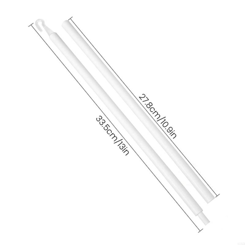 62KD 1Set Vertical Blind Wand Replacement with Hook 60CM 23.6in White Plastic Window Blinds Rod for Easy Control
