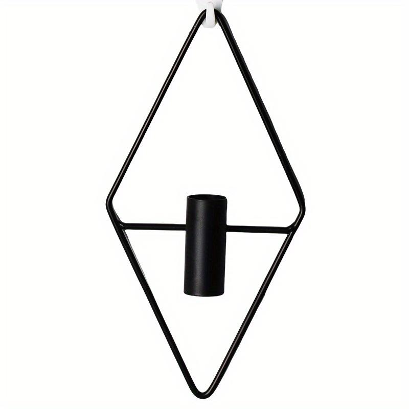 1pc Black/White Hanging Rhombus Simulation Decorative Flower Iron Holder,can be suspended,Durable artificial flower Home decorative Rack.