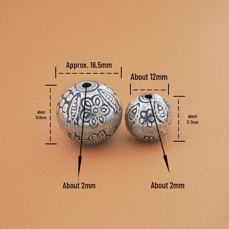 Thai Handmade Ethnic Silver Round Beads Bracelet - Simple Style Jewelry Accessory
