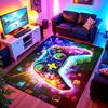 Area Rug Neon Game Controller Pattern Non Slip Washable Gaming Room Rug for Gamer Home Decoration