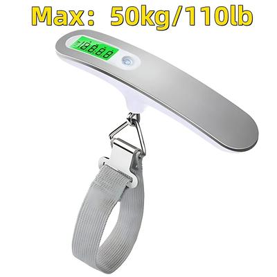 Báscula Digital Portátil para Colgar Equipaje 50kg/110lb Pantalla LCD Báscula Electrónica Balanza de Peso Maleta Bolsa de Viaje Báscula