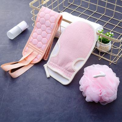 3ks/Sada Exfoliační koupelová sada s ručníkem na mytí zad, rukavicemi, hloubkovým čištěním pleti, masážními koupelovými doplňky