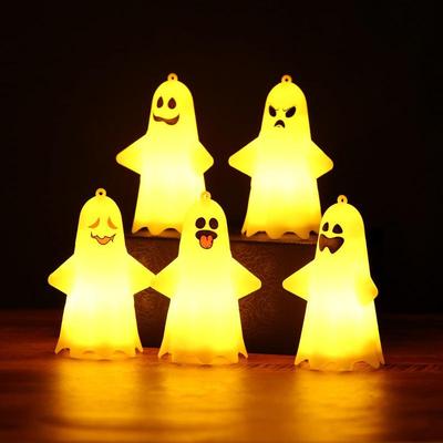Decorazioni di Halloween Portatile per Bambini Carino Dolcetto o Scherzetto Fantasma Luce Notturna Lanterna Zucca Ciondolo Decorazione Fantasma