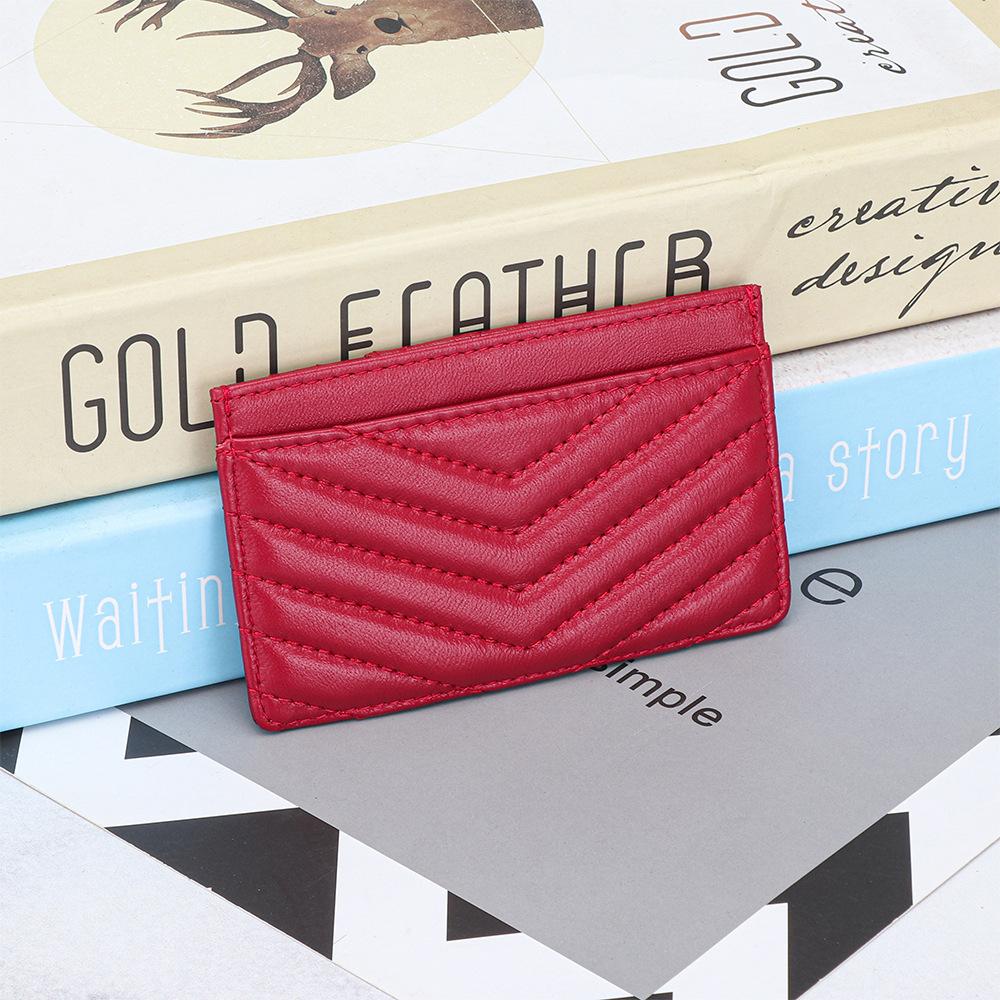 2026 Women Credit Card Holder Wallet Luxury Slim Credit Card Cases Holder Sheepskin Leather Minimalist Front Pocket Small Wallet
