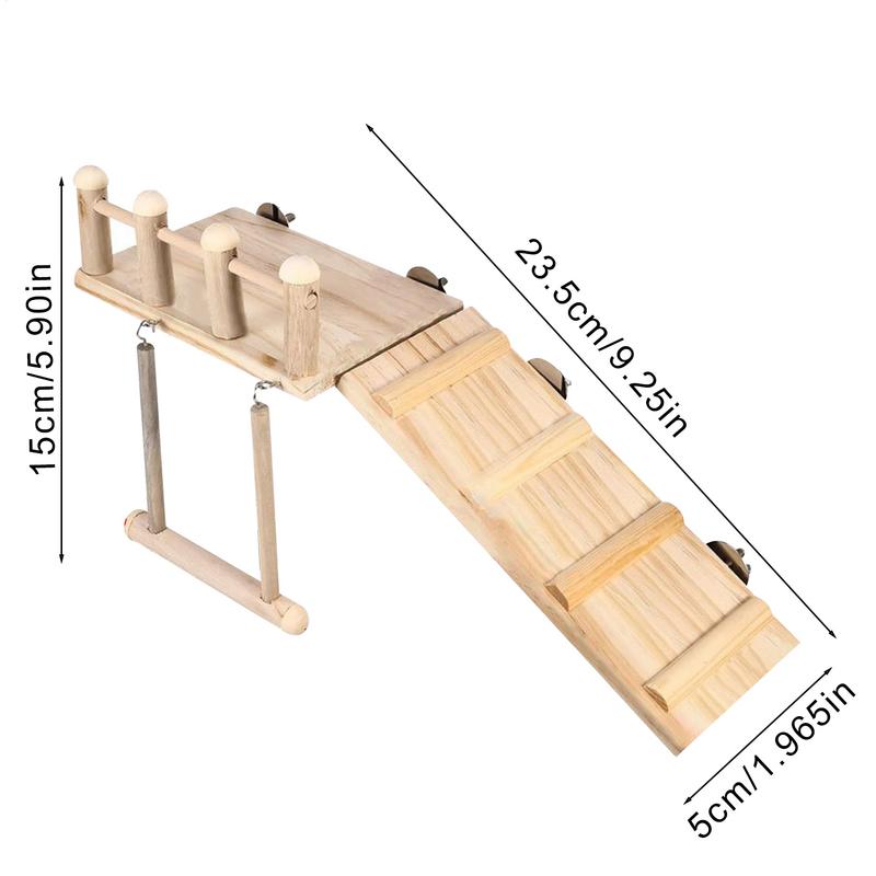 Bird Playground For Cage Natural Wood Parrot Perch Lovebird Cage Ladder Swing Toys For Macaw Cockatiel Wood Parakeet Play