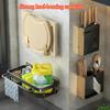 Kitchen Cloth Rack Cleaning Supplies Storage Rack Wall Mounted Detachable Household Storage Rack Simple Household Drain Basket