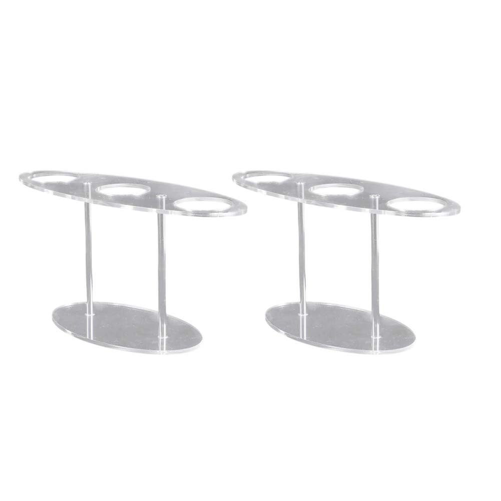 Clear Acrylic Ice Cream Cone Holder 3 Hole Display Stand Transparent Blacks Countertop Rack For Sushi Hand Rolls Eggs 2pcs