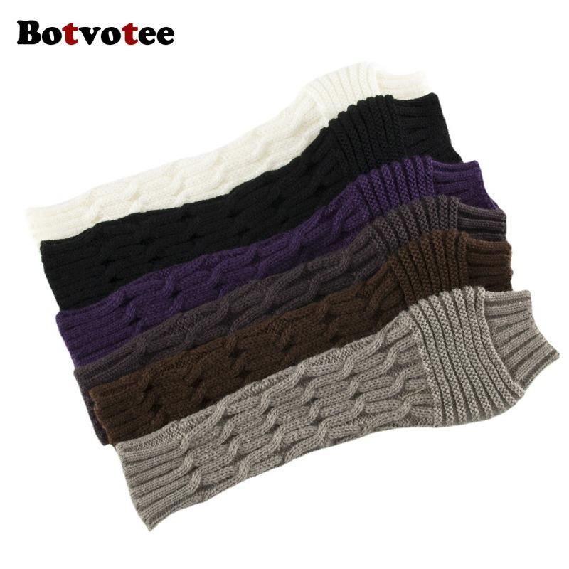 Botvotee Y2k Accessories Sleeves for Women Free Shipping Arm Warmers Winter Warm Knit Fingerless Gloves Half Finger Oversleeve
