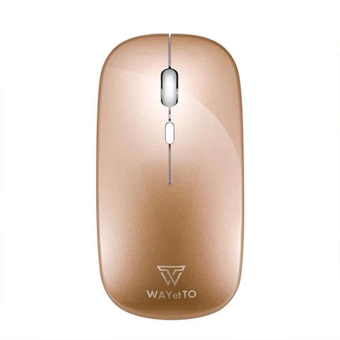 

WAYetTO Mouse Wireless Bluetooth Wireless Compact Lightweight Rechargeable High Sensitivity Optical USB Cable 2way Computer PC Tablet DPI Gaming золотий