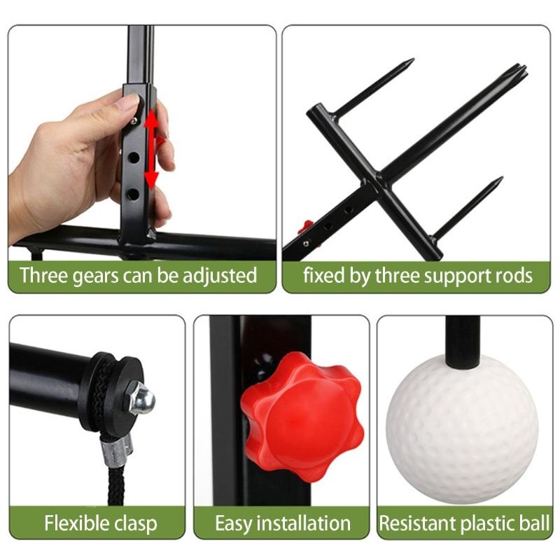 Supporto Allenatore Swing da Golf con Altezza Regolabile per Allenamento Indoor Outdoor prodotto Di Robusto Materiale Metallico