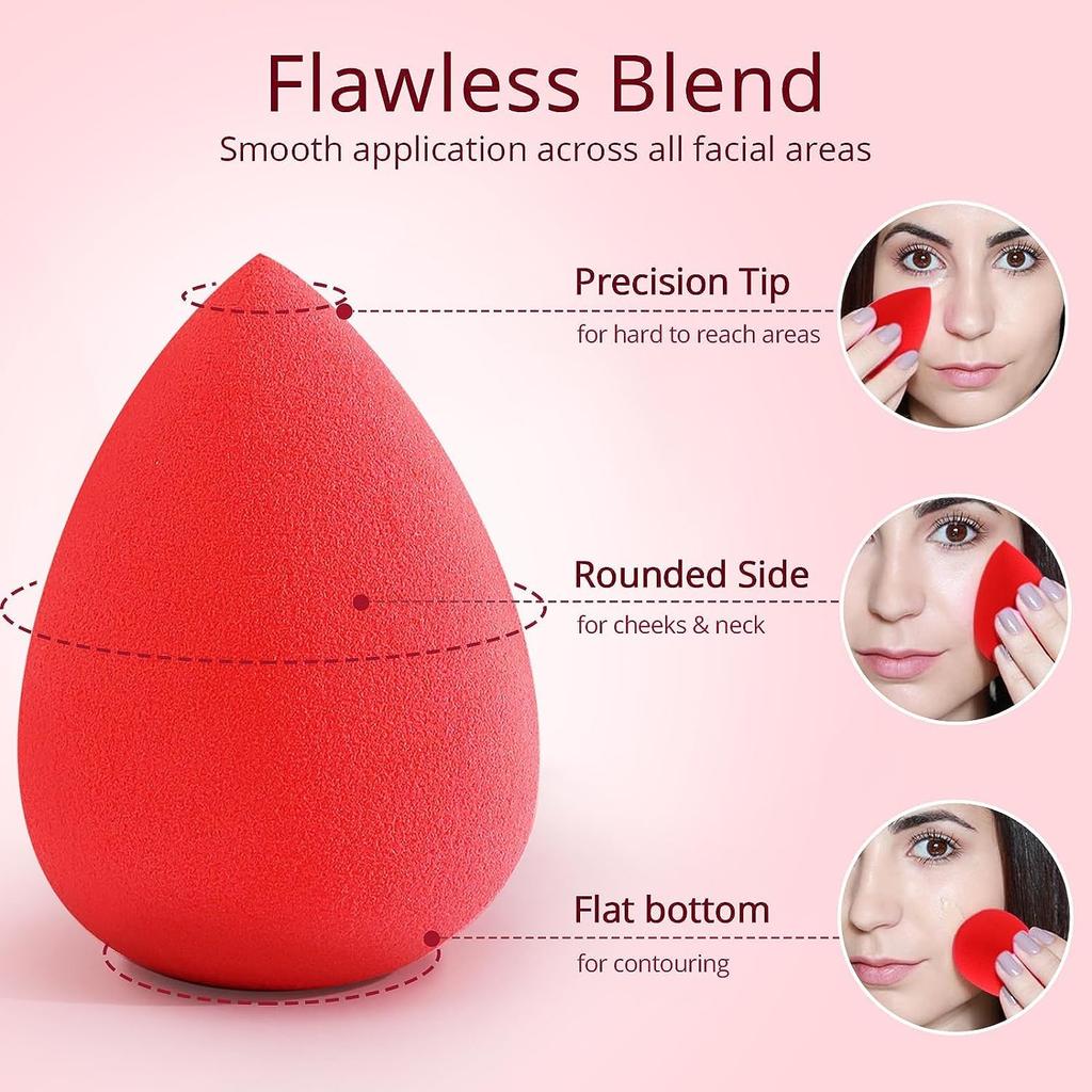 SUAKE Professional Beauty Blender Sponges for Face Makeup | Beauty Blender Face Sponge Puff for all Skin Types - Soft, Latex-Free, Reusable (Single