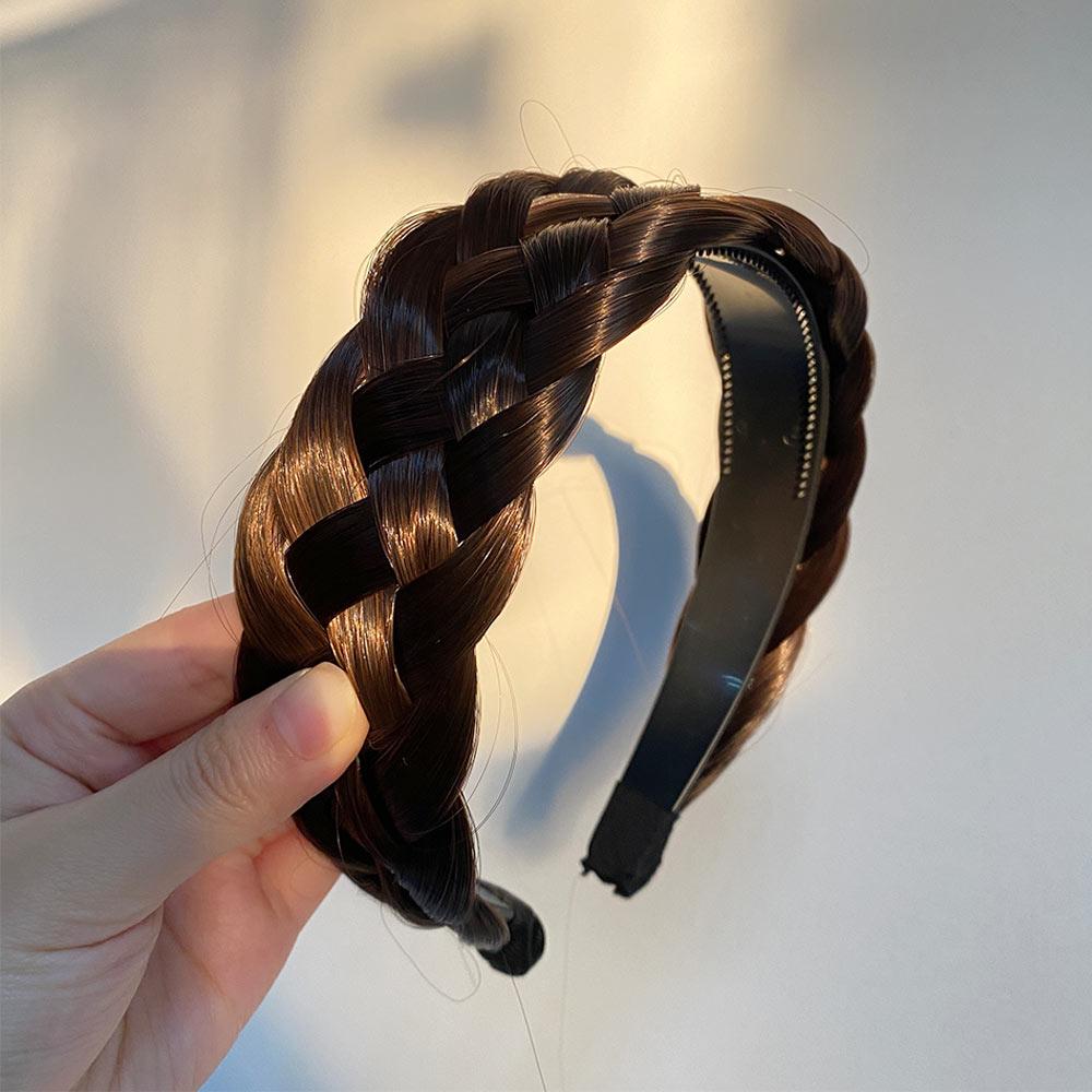 Artifact Fishbone Braid Non-slip Wide Hair Hoop Korean Style Headwear Female Hairbands Wig Headband