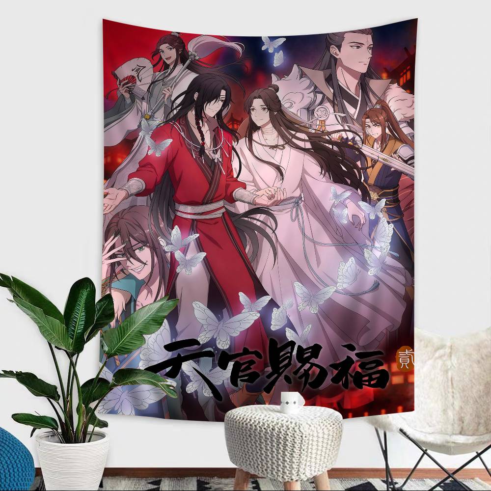Tian Guan Ci Fu Hippie Wall Hanging Tapestries Art Science Fiction Room Home Decor Kawaii Room Decor