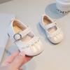French Xiaoxiangfeng flat bottom shallow mouth single shoes girl baby toddler shoes baby shoes spring and autumn versatile pearl shoes children