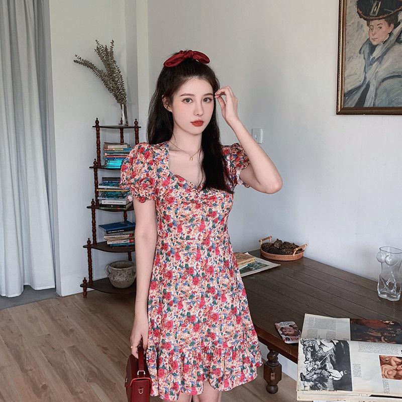 Retro niche sweet and salty first love skirt, new summer fairy gas super fairy Mori floral dress