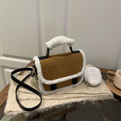 Sac bandoulière Rétro Givré en Velours - Style Niche Automne/Hiver pour Femmes