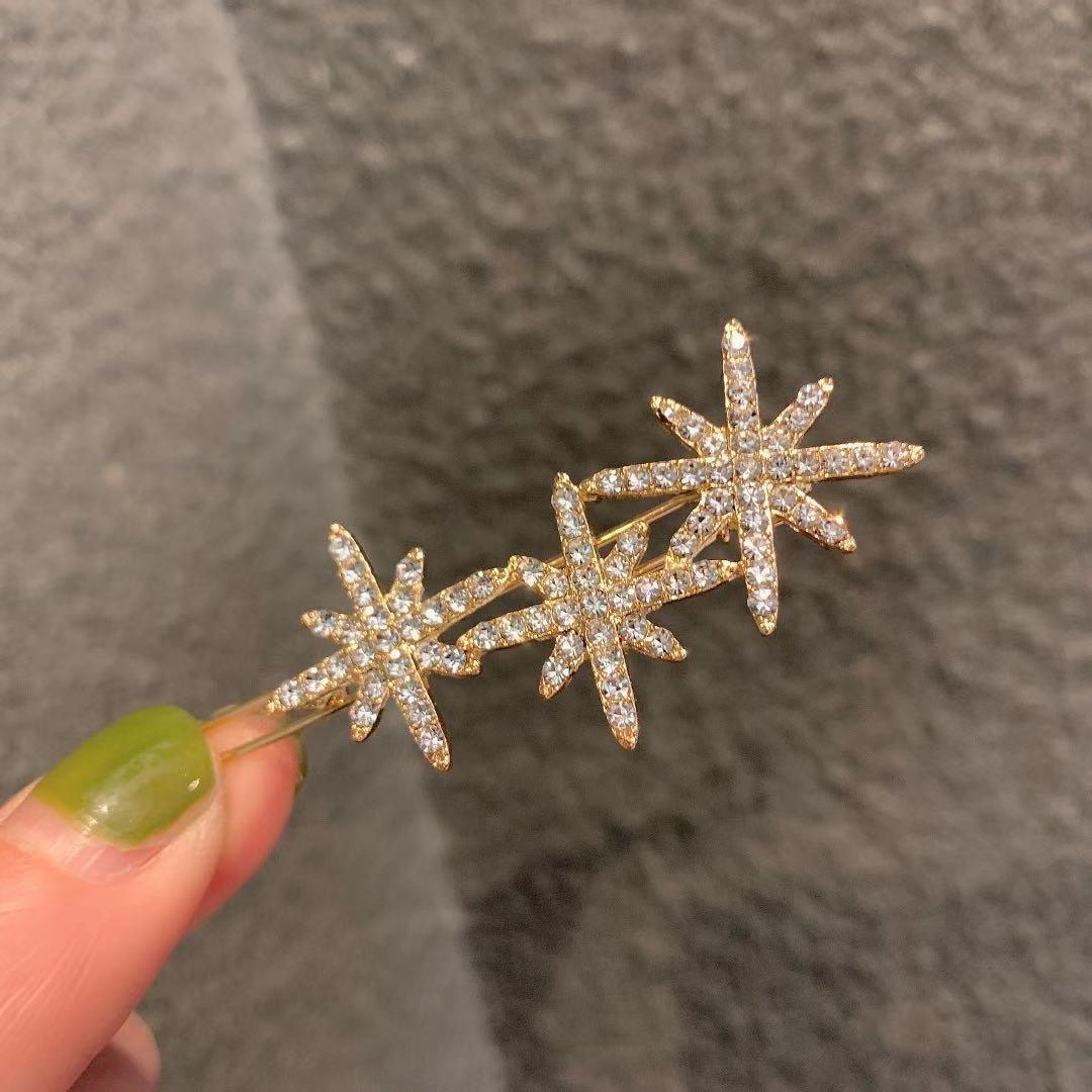 

Осенне-зимняя заколка для волос Octagram Flash Diamond, женская маленькая заколка для волос, головной убор, заколка для утиного клюва, заколка для волос, заколка для волос, аксессуары для волос