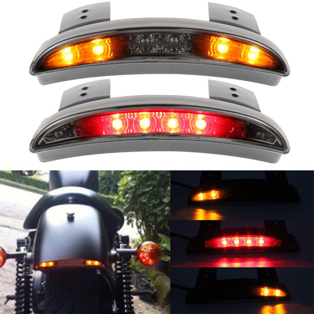 Motorcycle Red LED Brake Tail Light Rear Fender Edge Taillight For Harley Sportster XL883N 1200N XL1200V XL1200X