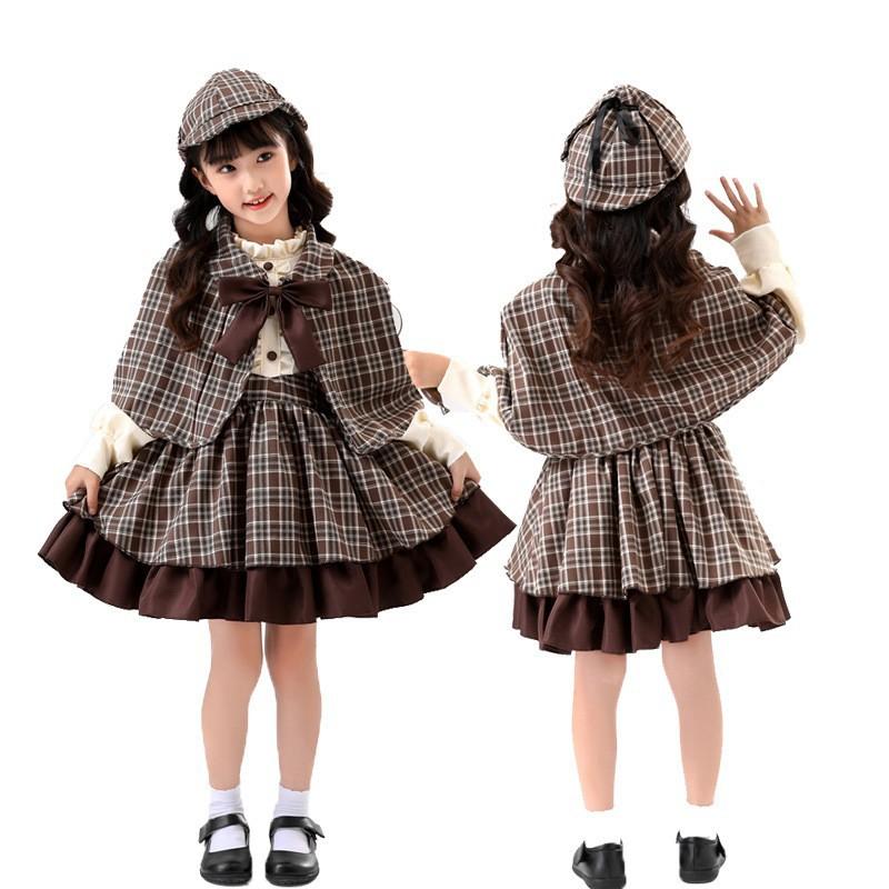 Halloween Children Adult Costumes Holmes Sherlock Detective Costumes Stage Costumes