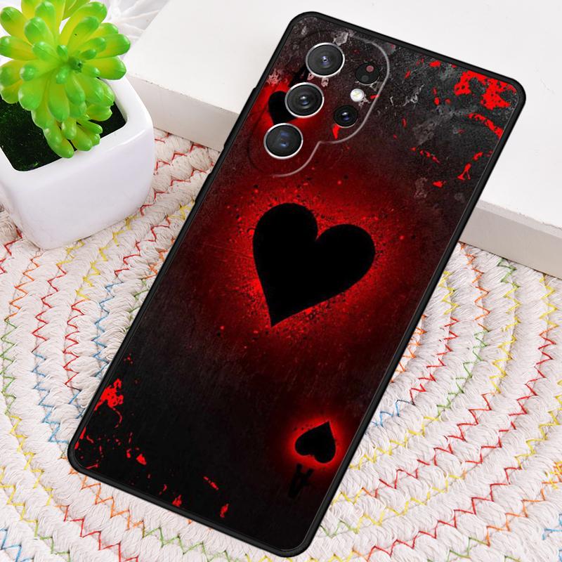 Ace of Spades Poker Card Phone Case for Samsung Galaxy Note 10 Pro S26 Ultra S23 S24 FE S25 S21 S22 PLUS Shockproof Cove
