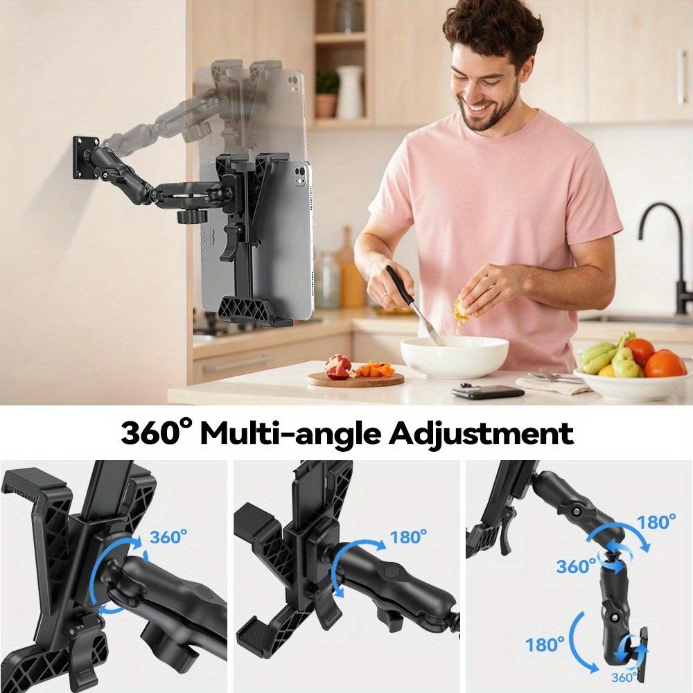 Supporto per Tablet Base Trapano Robusto, Angolazione Multipla Regolabile a 360 Gradi, Compatibile con iPad Pro/Galaxy Tab/Tablet da 7-11 Pollici