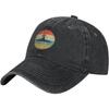 Retro Kayak Sunset Graphic Baseball Cap Washed Cotton Dad Hat Adjustable Outdoor Sport Cap