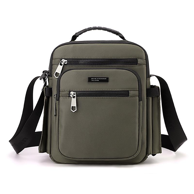 Men's Multi-Layer Business Crossbody Briefcase with Water Bottle Holder