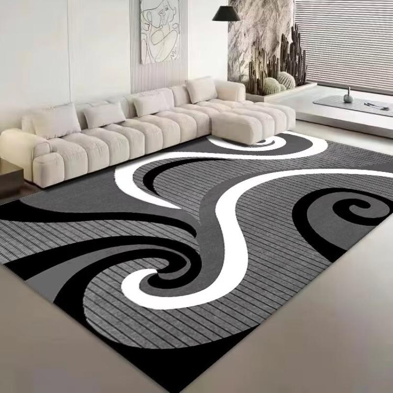 Nordic Luxury Flannel Carpets for Living Room Soft Rugs for Bedroom Bedside Rug Large Area Geometry Cloakroom Non-slip Floor Mat