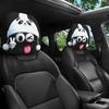 1/2 Stück Auto-Kopfstützenbezüge, Niedliches Cartoon-Panda-Emoji-Design für die Auto-Innenraumdekoration