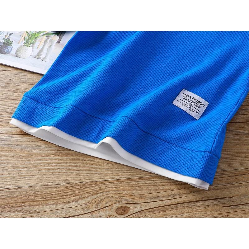 Children's Summer T-Shirt Cotton Waffle Weave Two-Piece Set (Short-Sleeve) for Boys
