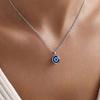 Unique Design Clavicle Necklace, Mysterious Blue Evil Eye Necklace, Elegant Versatile Stainless Steel Pendant for Women