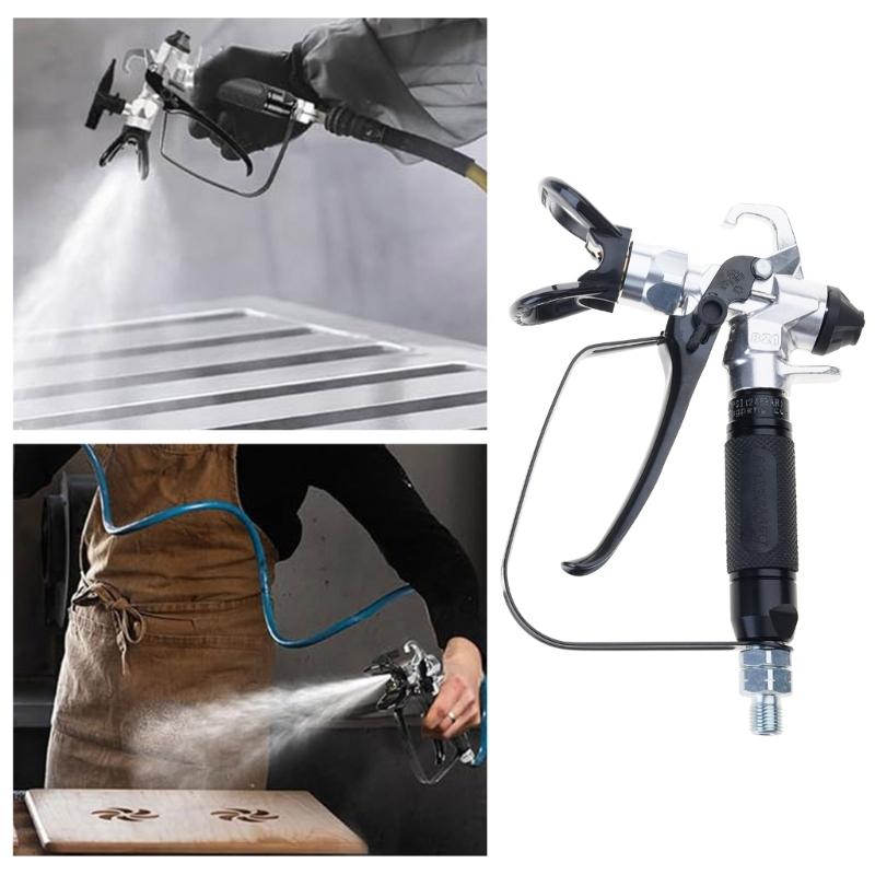 Airless Paint Sprayer Guns High Pressure Reversible Nozzle Safety Lock Comfort Handle Stainless Steel Painting Tool Guns