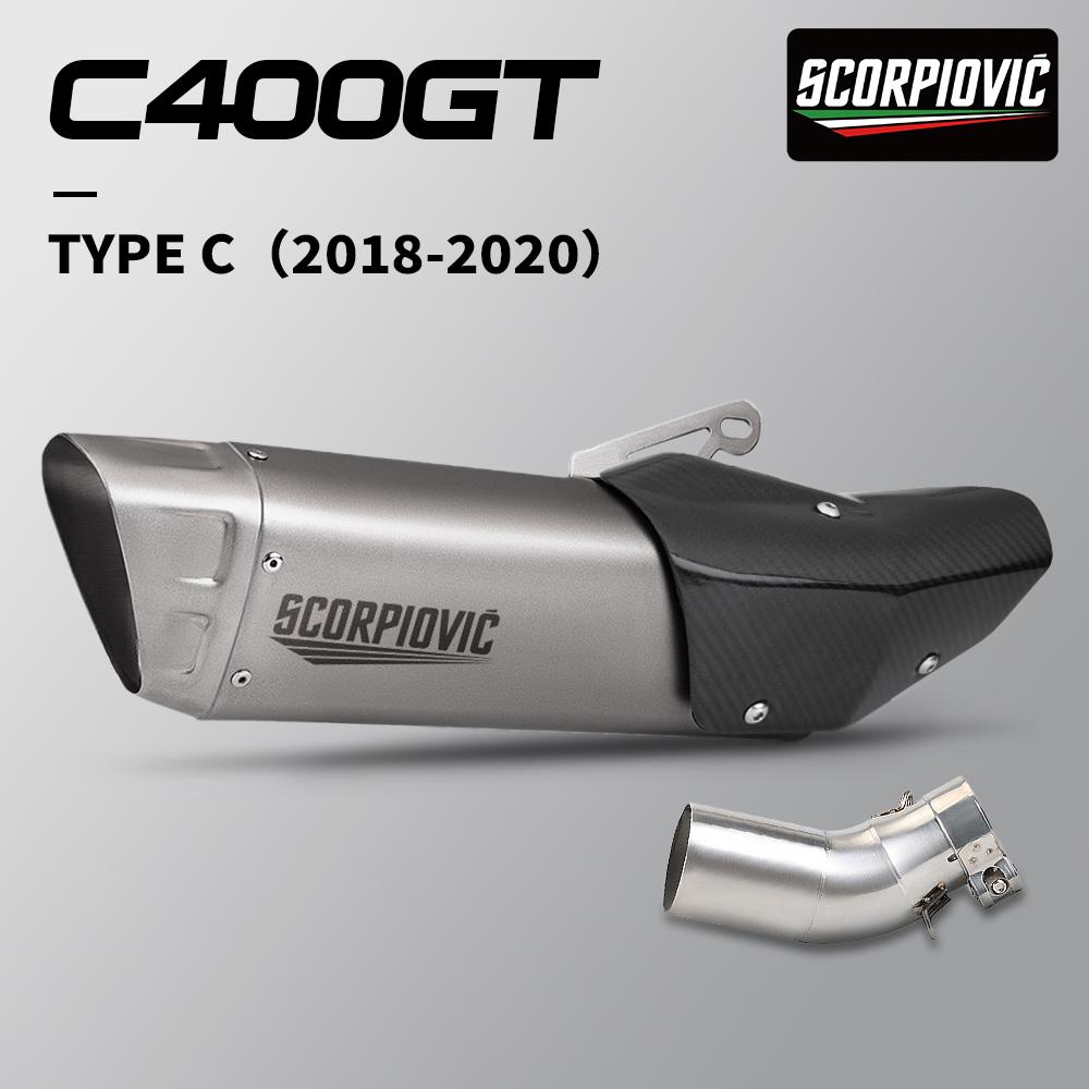 Slip On For C400GT C400GX 2020 Full System Motorcycle Exhaust Escape Moto Tube Middle Link Pipe With 51MM Muffler