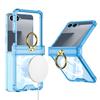 Samsung Zflip7 Mobile Phone Case Transparent Airbag Ring Holder Flip7 Folding Anti Fall Full Cover Case