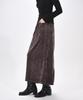 Etmont Velvet Banding Logo Skirt, Wine Brown