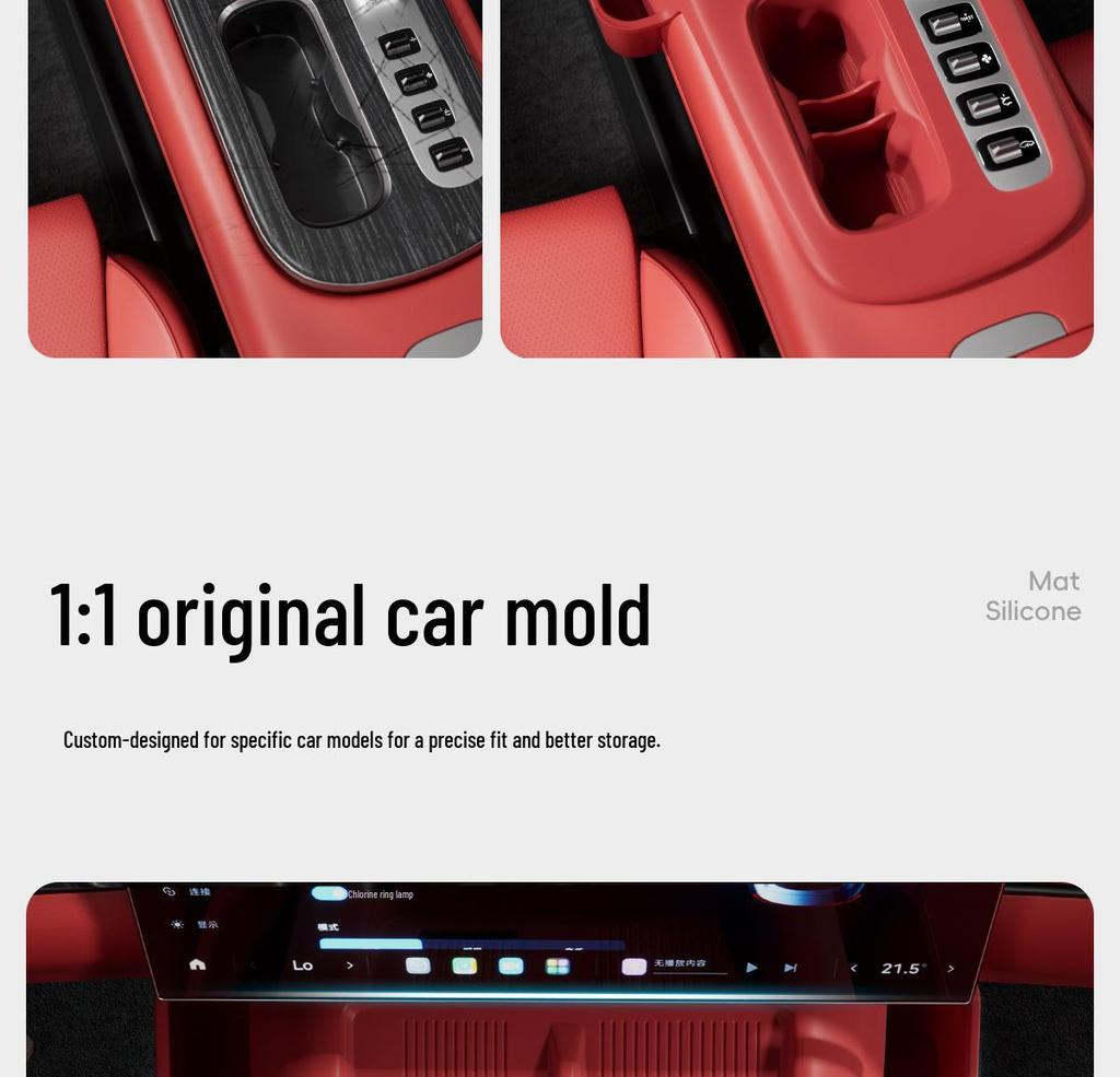 SU7 Center Console Silicone Storage Mat: Fits 25 Models, Multi-functional Full Coverage Car Accessory