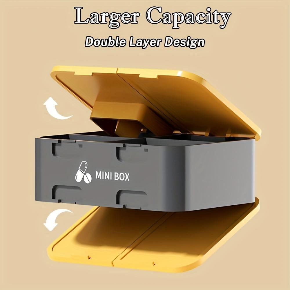 Double Layer Portable Mini Pill Box Tablet Cutter And Dispenser Sealed Storage Box Medicine Organizer Travel Compact Pill Box