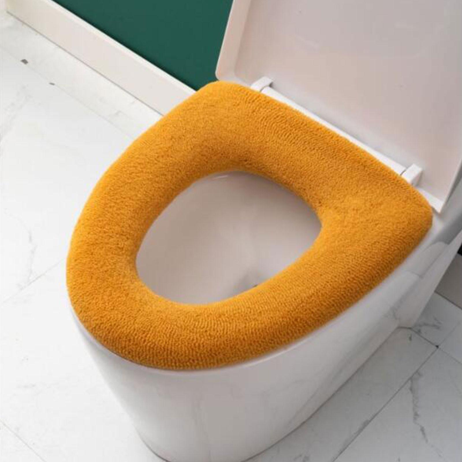 

Коврик для унитаза с ручкой, универсальный вязаный моющийся сиденье для унитаза, бытовой чехол для унитаза, утолщенная теплая подушка на сиденье унитаза One Size