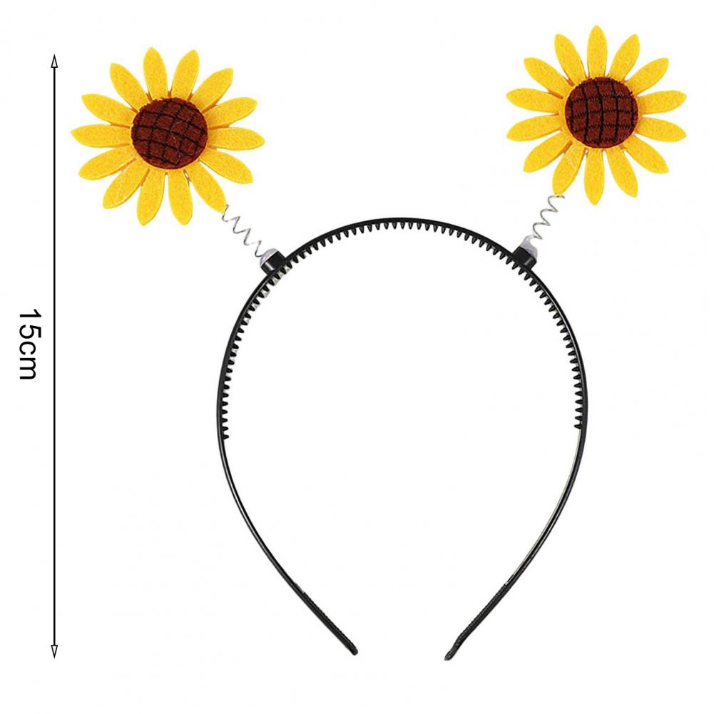 Anti-slip Headband for Children and Adults, Cartoon Sunflower Decor, Spring Design, Teeth, Plastic, Lightweight, Hair Hoop