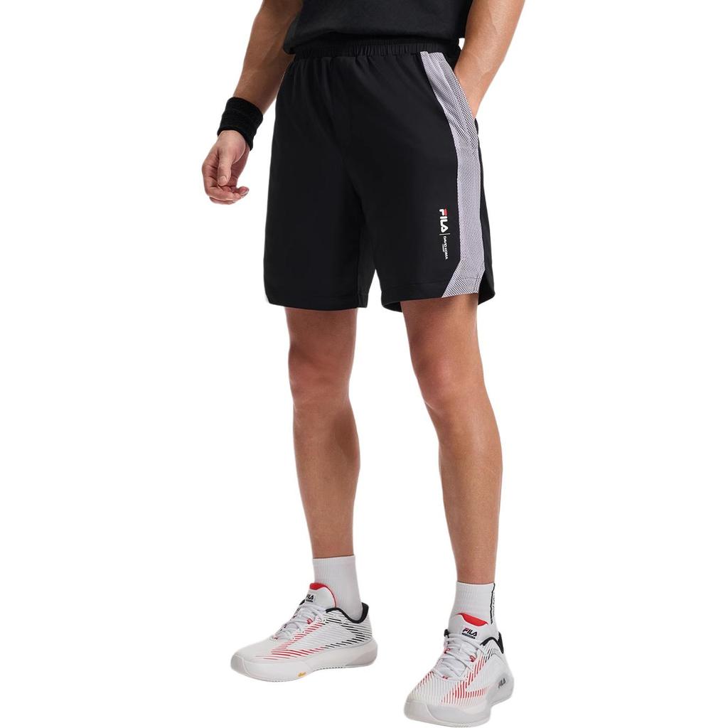 Fila SS25 Athletics Tennis Series Comfortable Versatile Simple Color-Blocked Knitted Five-Point Shorts Men Shorts Digital-Lavender A11M523606FPR