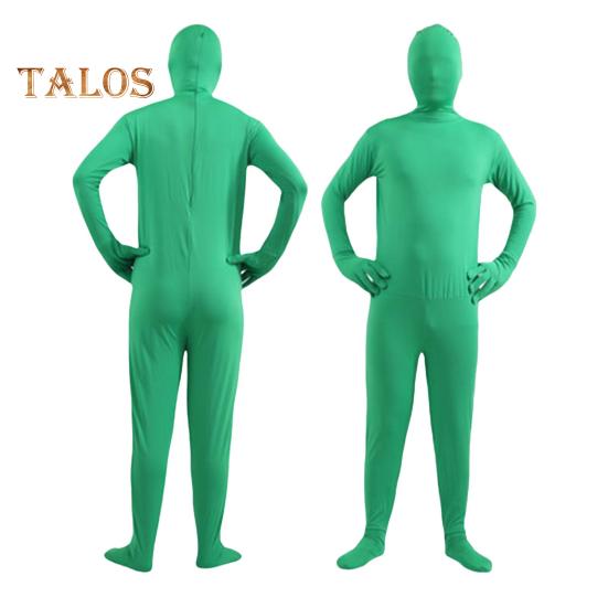 Unisex Halloween Jumpsuit Tight Fit Breathable Long Sleeves Hooded Elastic Solid Color Invisible Jumpsuit Zipper Back Bodysuit Props Party Costume