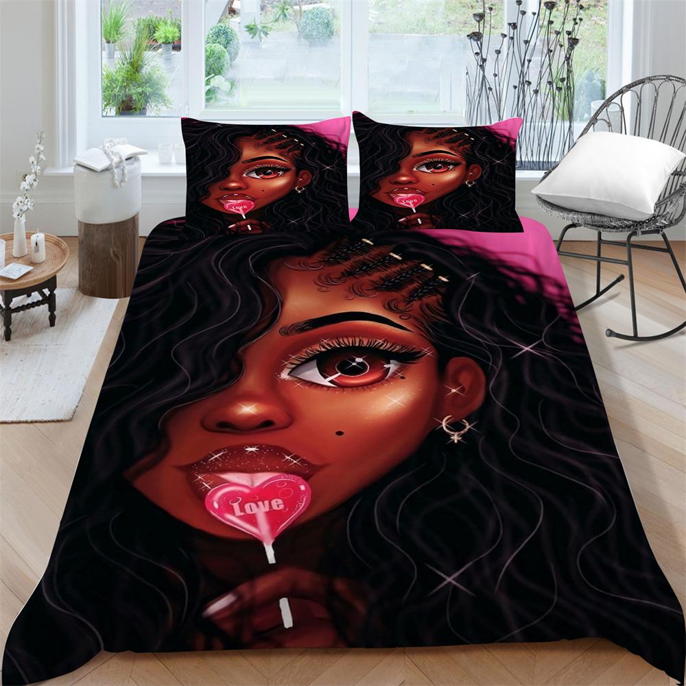 Home Textiles Bedding Girl Quilt Cover Bedding Set 3D Cartoon Duvet Cover Comfortable Bedclothes Microfiber Quilt Cover