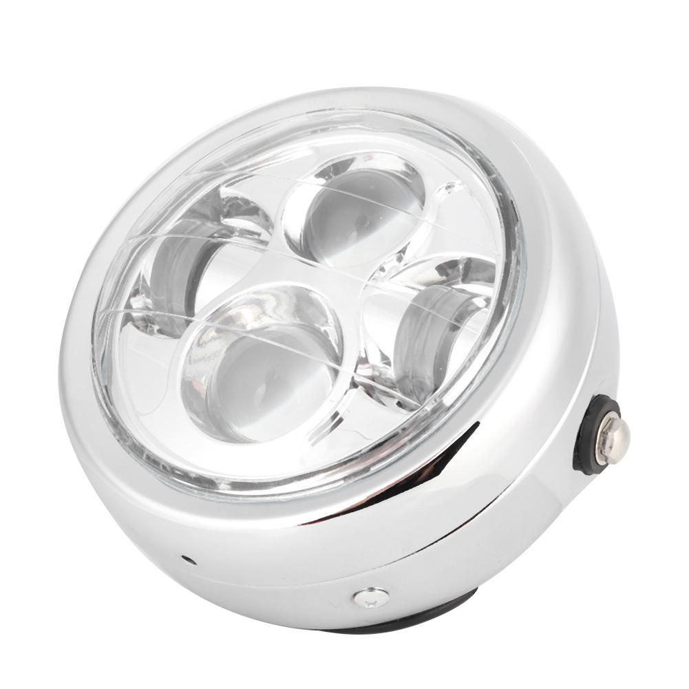 Universal Vintage Round Motorcycle LED Headlight Lamp Modification Accessory (Electroplating)