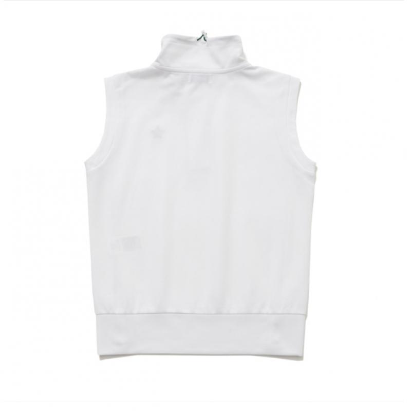 Blu DoT Sleeveless Half Zip T shirT Plus Wh