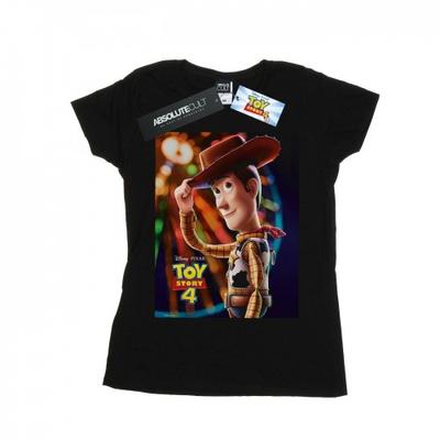 Camiseta feminina/feminina Toy Story 4 Woody Poster de algodão