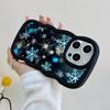 Winter Snowflake Mobile Cell Phone Case for iPhone 17 16 15 14 13 12 11 Air Pro Max Plus Wavy Edge TPU Colorful Cover Luxury